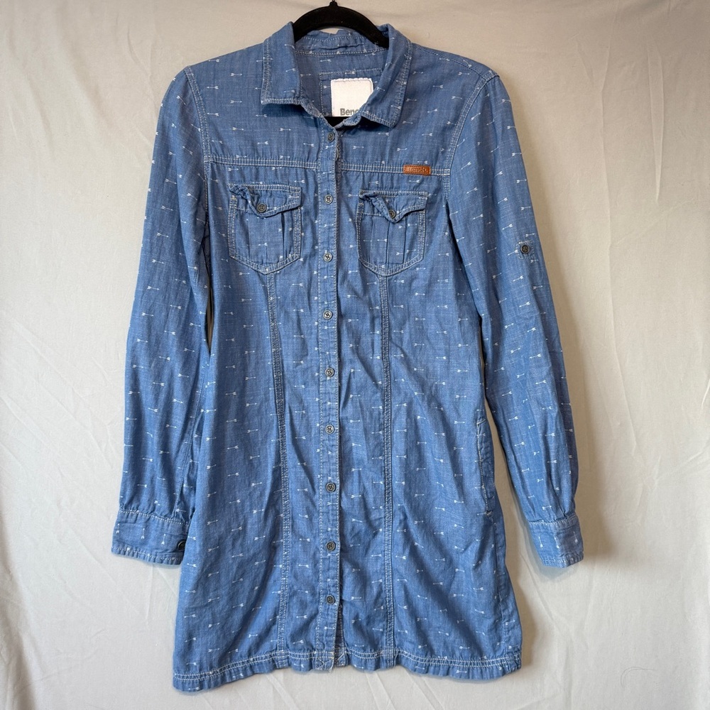 Bench Womens Button Down Denim Dress S Cotton Arrows Western Country Concert